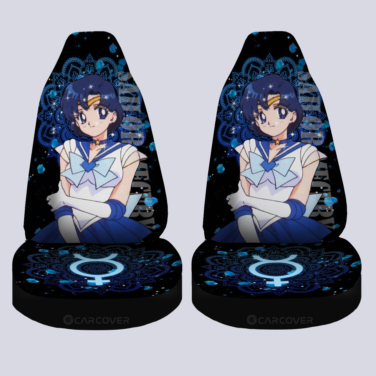 Sailor Mercury Car Seat Covers Custom Sailor Moon Anime Car Interior Accessories - Gearcarcover - 4