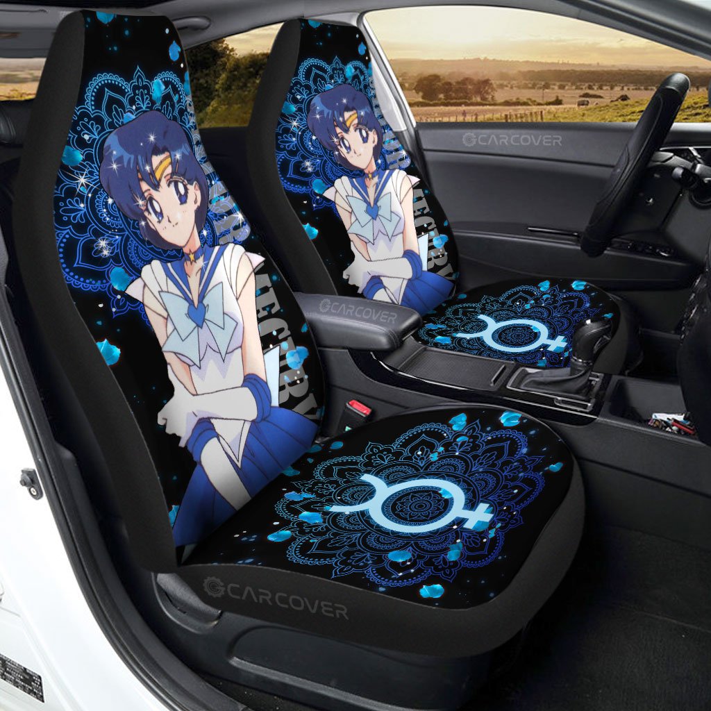 Sailor Mercury Car Seat Covers Custom Sailor Moon Anime Car Interior Accessories - Gearcarcover - 1