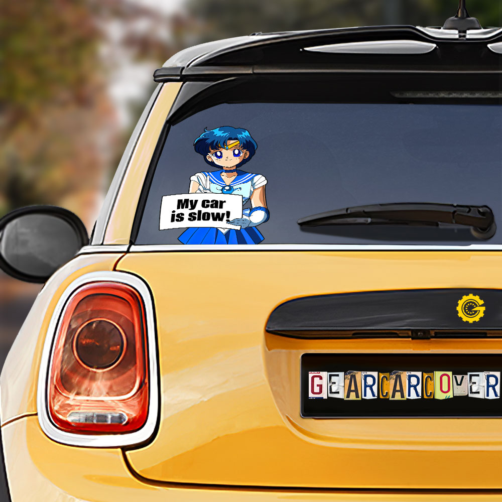 Sailor Mercury Car Sticker Custom My Car Is Slow Funny - Gearcarcover - 1