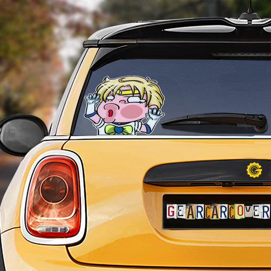 Sailor Uranus Hitting Glass Car Sticker Custom Car Accessories For Fans - Gearcarcover - 1