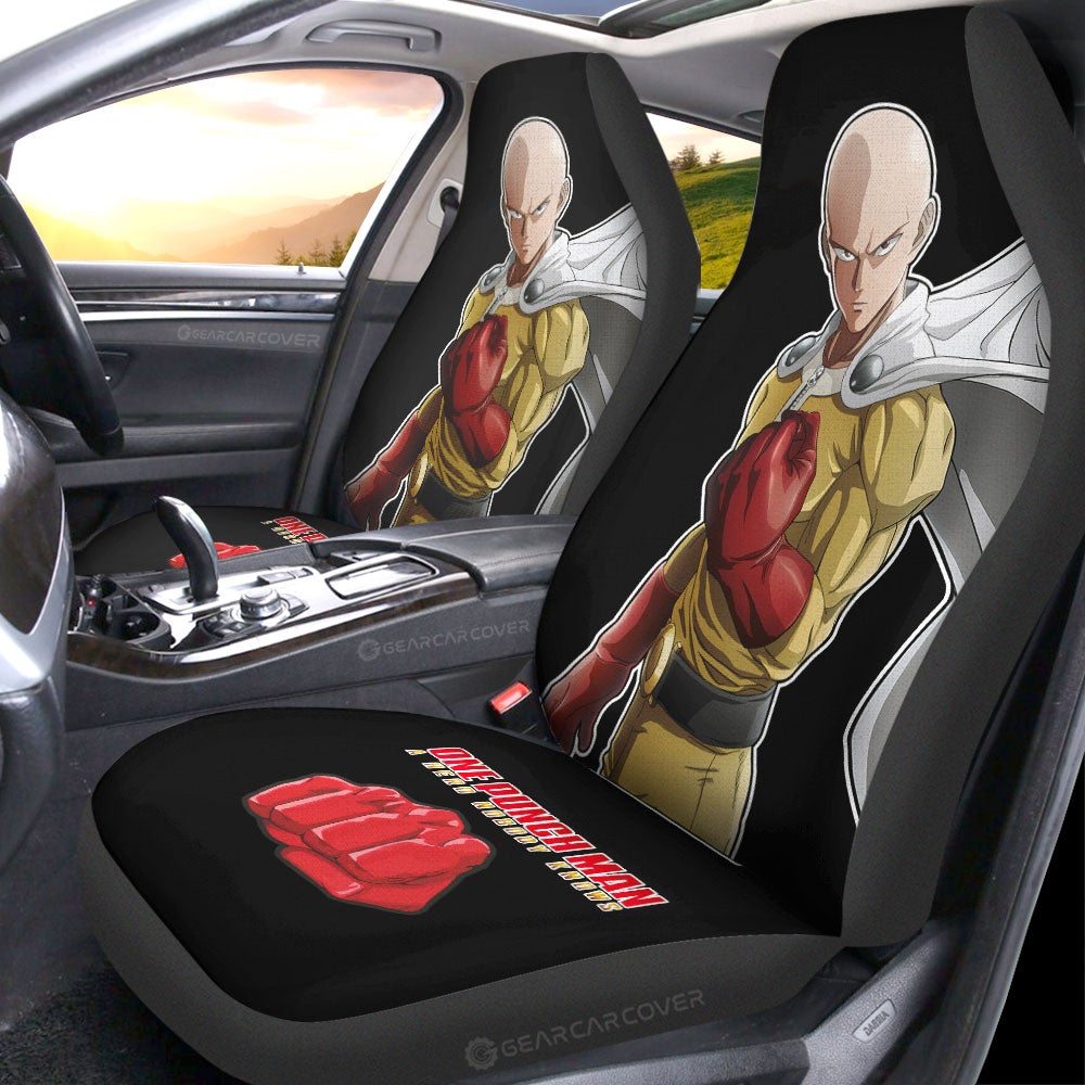 Saitama Car Seat Covers Custom Main Hero Car Accessories - Gearcarcover - 2