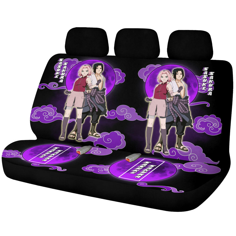 Sakura And Sasuke Car Back Seat Covers Custom Anime - Gearcarcover - 1