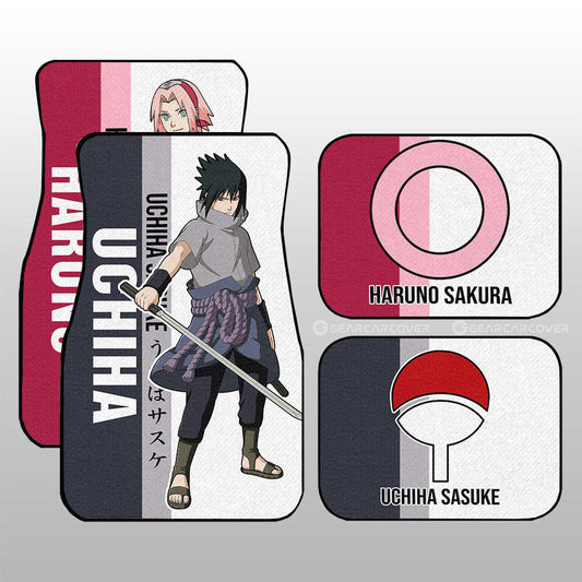 Sakura And Sasuke Car Floor Mats Custom Anime Car Accessories For Fans - Gearcarcover - 2