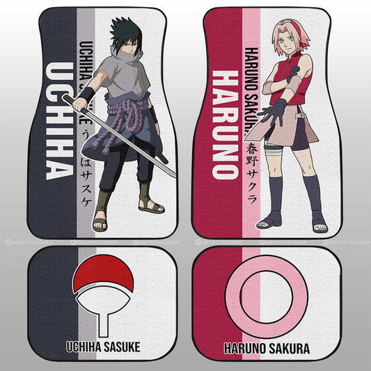 Sakura And Sasuke Car Floor Mats Custom Anime Car Accessories For Fans - Gearcarcover - 1