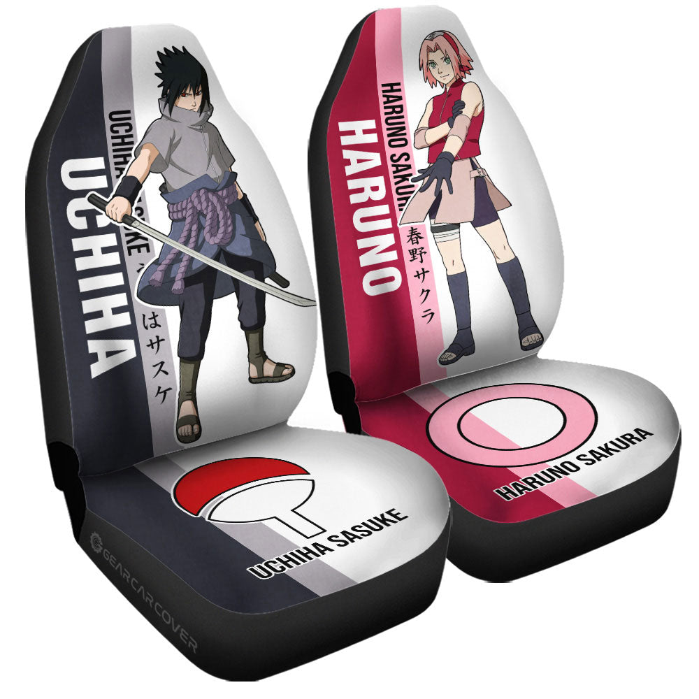 Sakura And Sasuke Car Seat Covers Custom Anime Car Accessories For Fans - Gearcarcover - 3