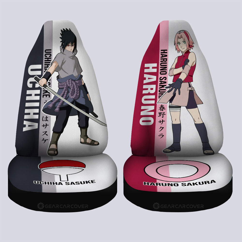 Sakura And Sasuke Car Seat Covers Custom Anime Car Accessories For Fans - Gearcarcover - 4