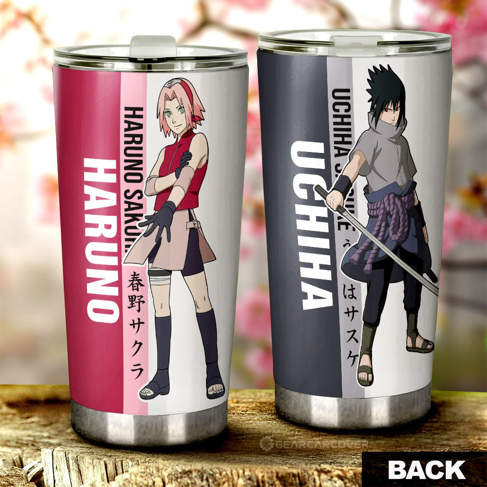 Sakura And Sasuke Tumbler Cup Custom Anime Car Accessories For Fans - Gearcarcover - 1