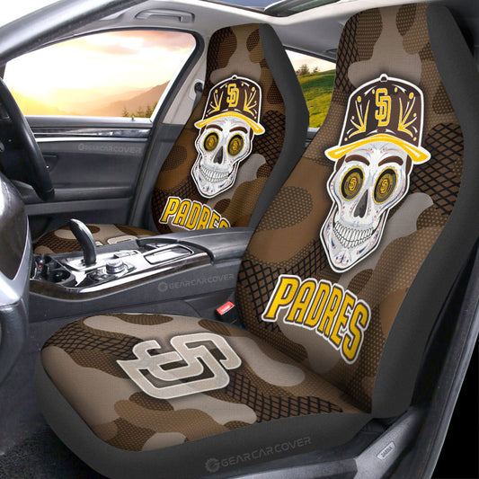 San Diego Padres Car Seat Covers Skull Theme Collection - Gearcarcover - 1