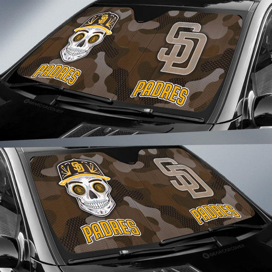 San Diego Padres Car Sunshade Skull Theme Collection - Gearcarcover - 2