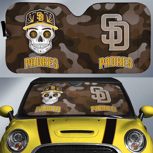 San Diego Padres Car Sunshade Skull Theme Collection - Gearcarcover - 1