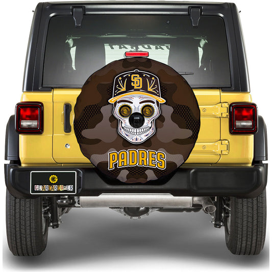 San Diego Padres Spare Tire Covers Camera Hole Skull Theme Collection - Gearcarcover - 1