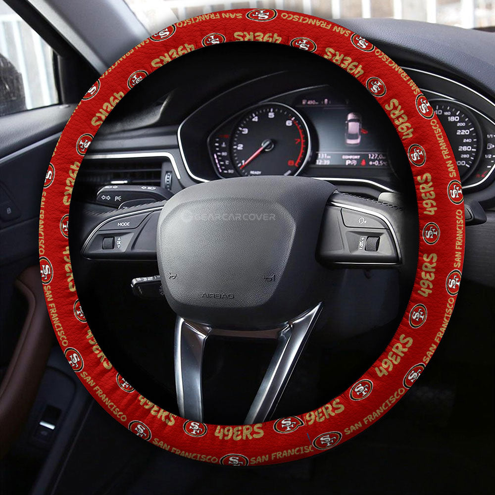 San Francisco 49ers Steering Wheel Cover Sporty Team Collection - Gearcarcover - 4