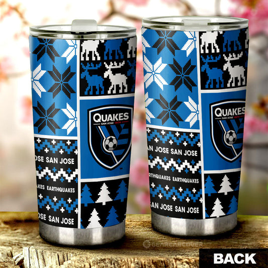 San Jose Earthquakes Tumbler Cup Custom Ugly Style Car Accessories - Gearcarcover - 2