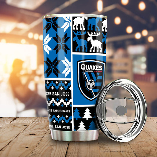 San Jose Earthquakes Tumbler Cup Custom Ugly Style Car Accessories - Gearcarcover - 1