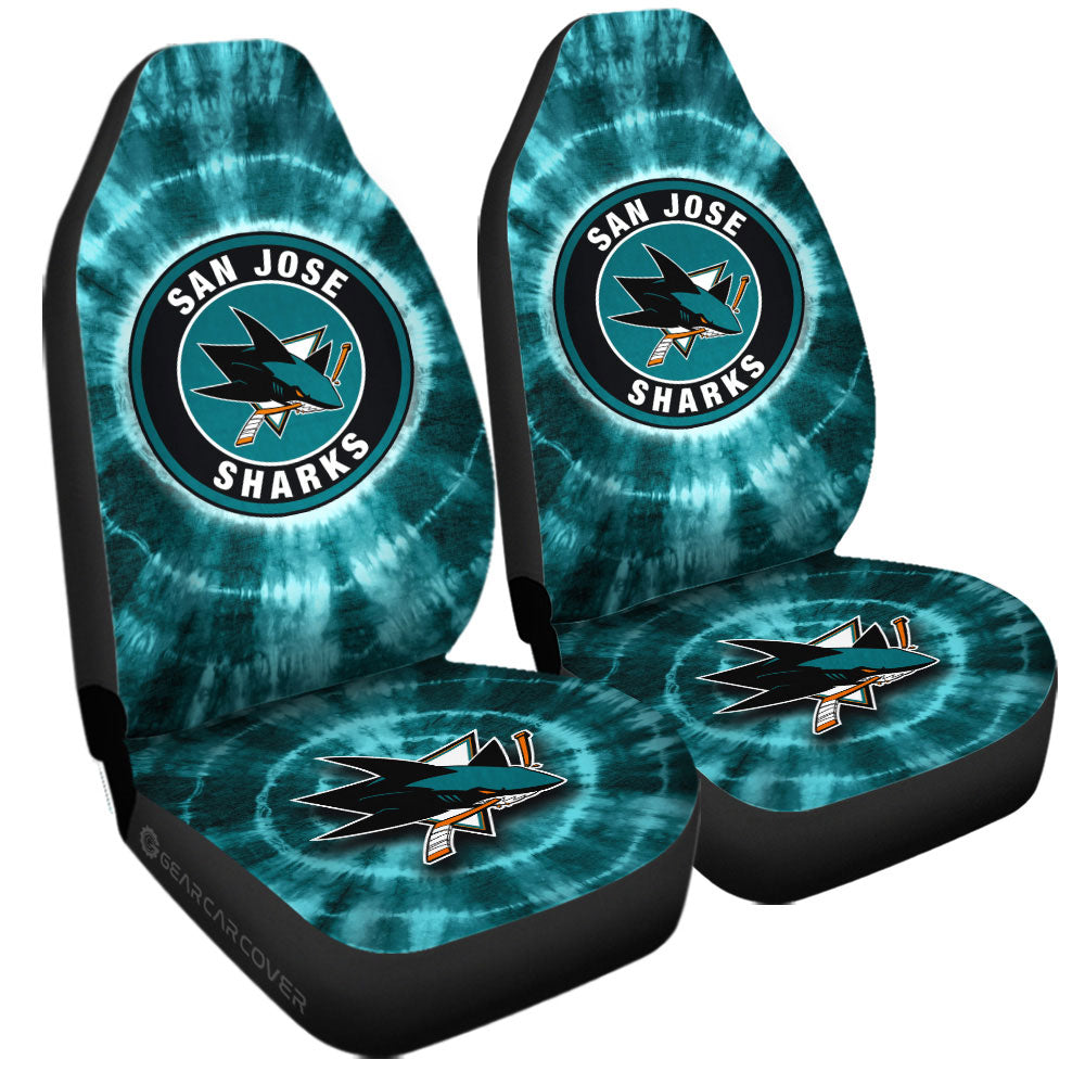 San Jose Sharks Car Seat Covers Custom Tie Dye Car Accessories - Gearcarcover - 3