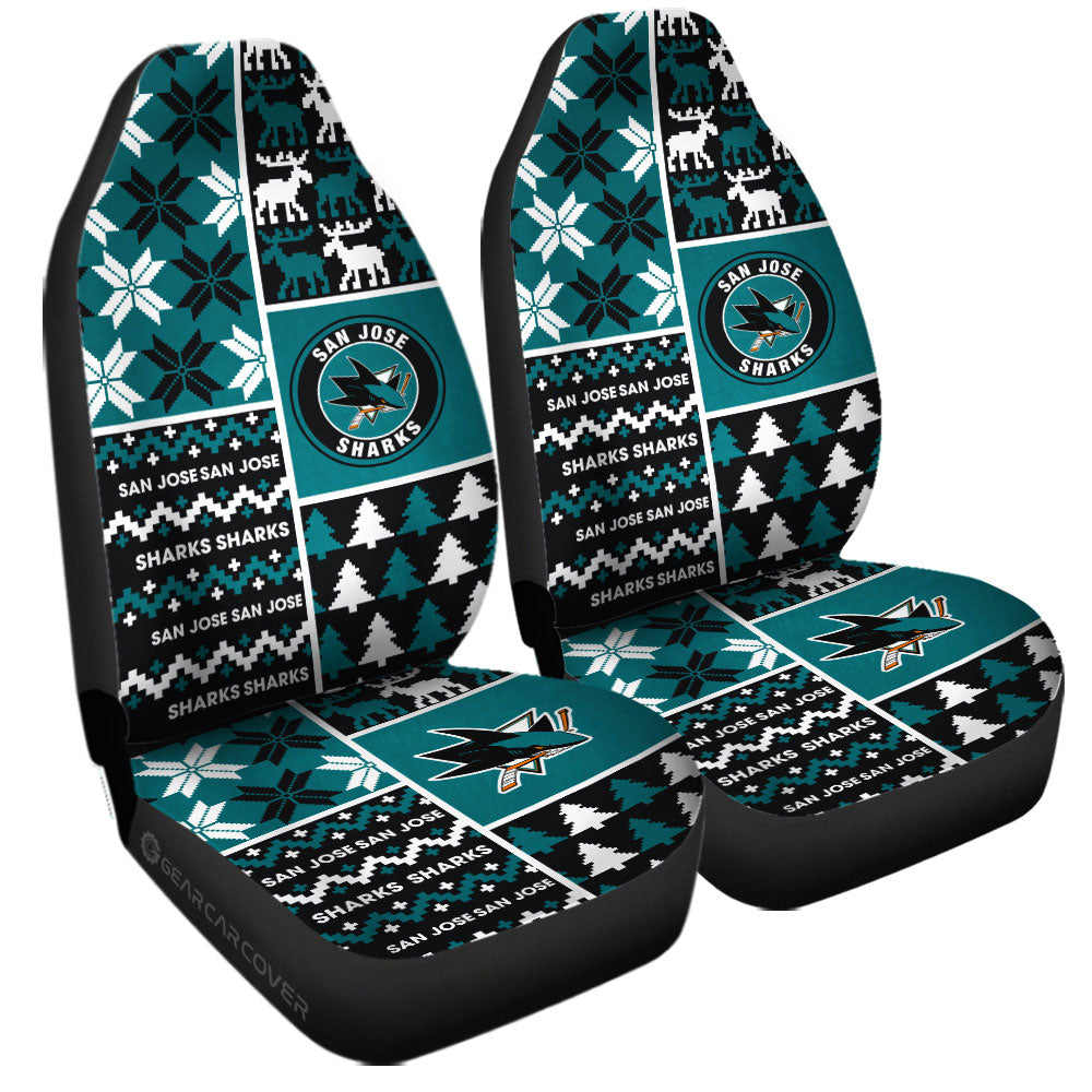 San Jose Sharks Car Seat Covers Custom Ugly Style Car Accessories - Gearcarcover - 3