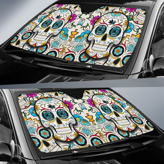 San Jose Sharks Car Sunshade Custom Sugar Skull Car Accessories - Gearcarcover - 2