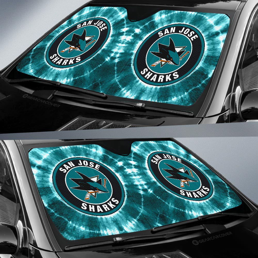 San Jose Sharks Car Sunshade Custom Tie Dye Car Accessories - Gearcarcover - 2