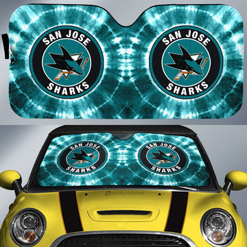 San Jose Sharks Car Sunshade Custom Tie Dye Car Accessories - Gearcarcover - 1