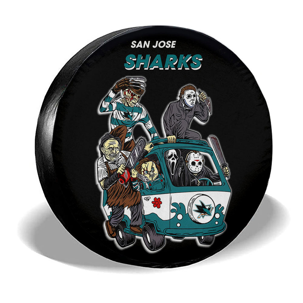 San Jose Sharks Spare Tire Covers Horror Characters Car Accessories - Gearcarcover - 3