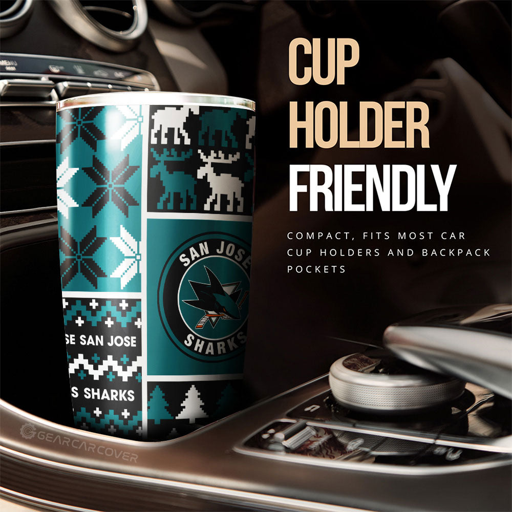 San Jose Sharks Tumbler Cup Custom Ugly Style Car Accessories - Gearcarcover - 3