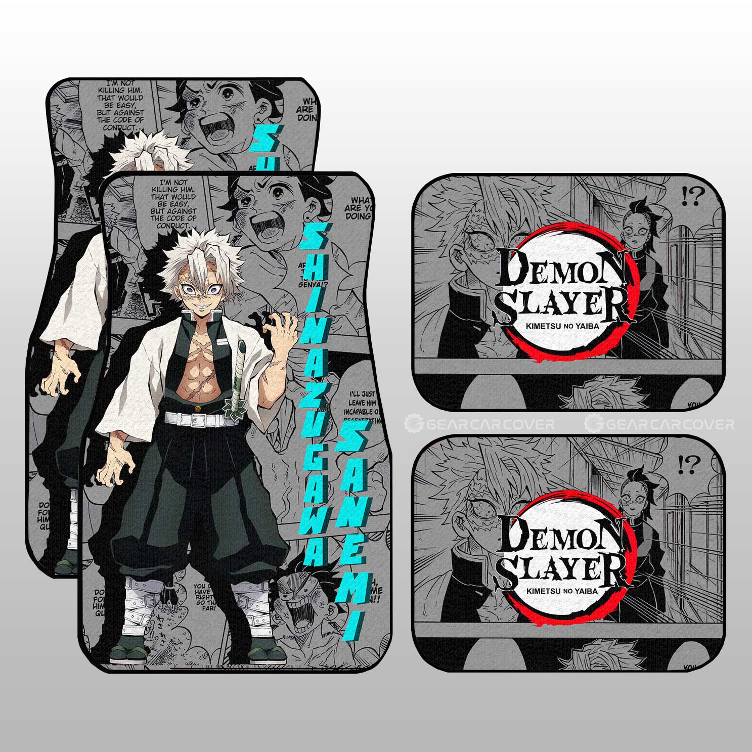 Sanemi Shinazugawa Car Floor Mats Custom Mix Mangas - Gearcarcover - 1