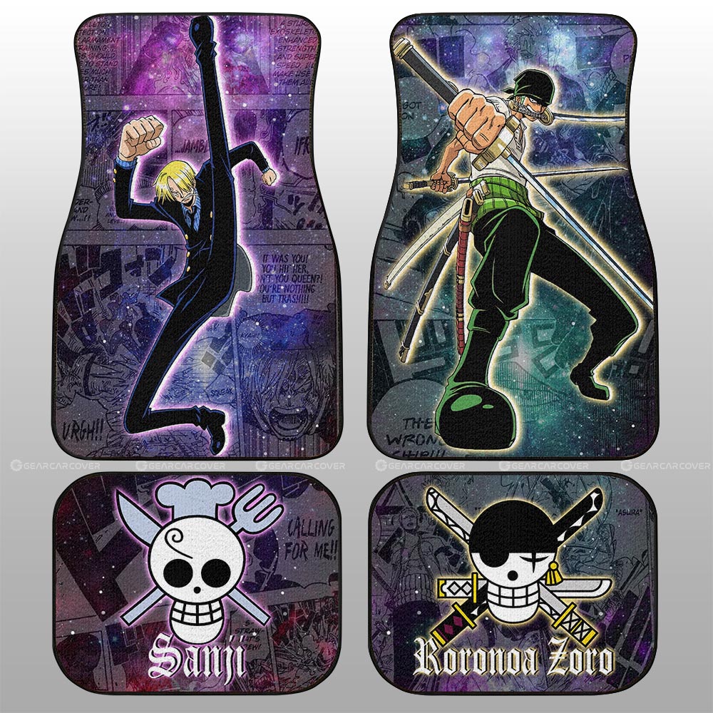 Sanji And Zoro Car Floor Mats Custom Galaxy Style Car Accessories - Gearcarcover - 1