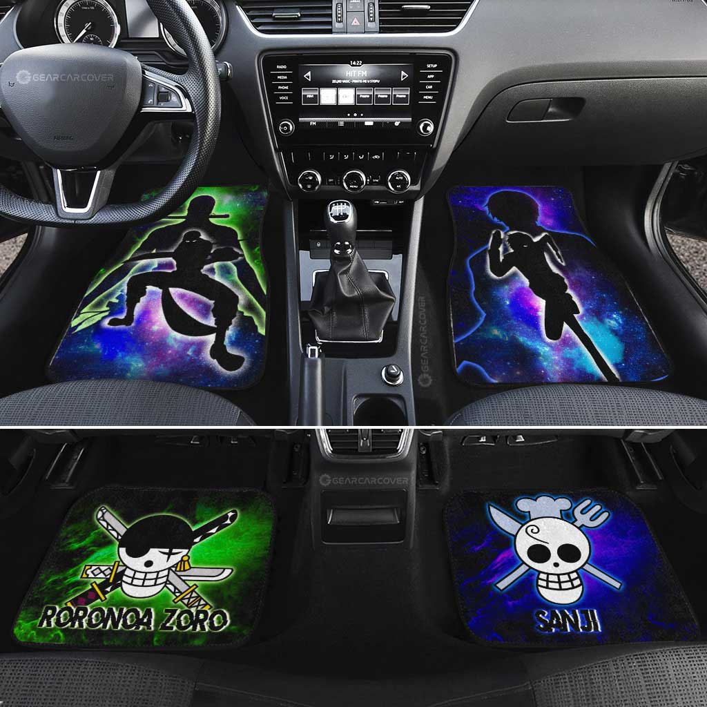 Sanji And Zoro Car Floor Mats Custom Silhouette Style - Gearcarcover - 2