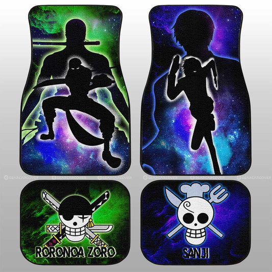 Sanji And Zoro Car Floor Mats Custom Silhouette Style - Gearcarcover - 1