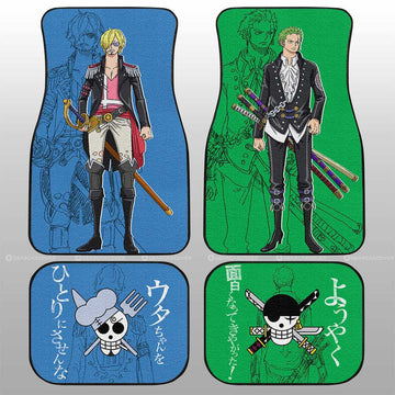 Sanji And Zoro Film Red Car Floor Mats Custom Car Accessories - Gearcarcover - 1