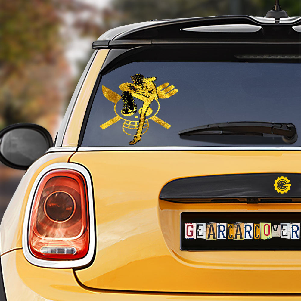 Sanji Car Sticker Custom Gold Silhouette Style - Gearcarcover - 1