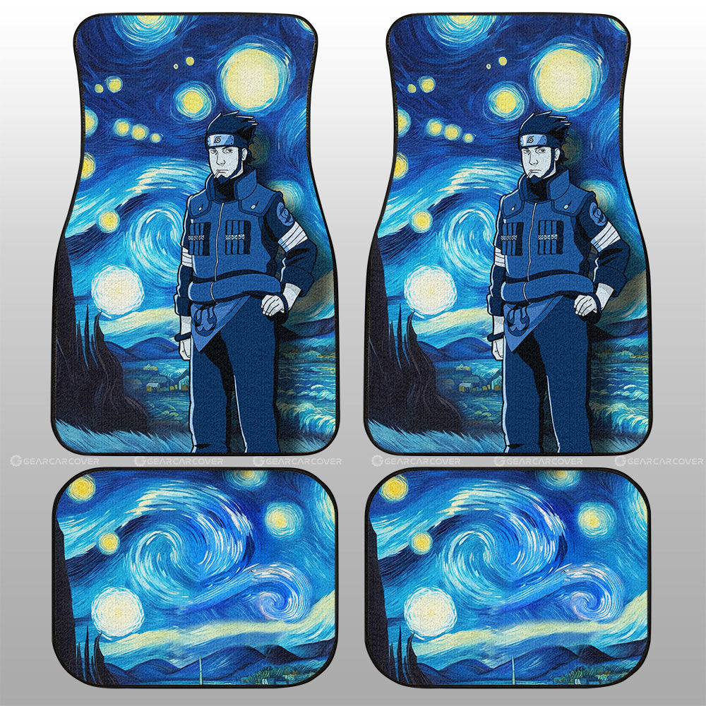 Sarutobi Asuma Car Floor Mats Custom Starry Night Styles - Gearcarcover - 1