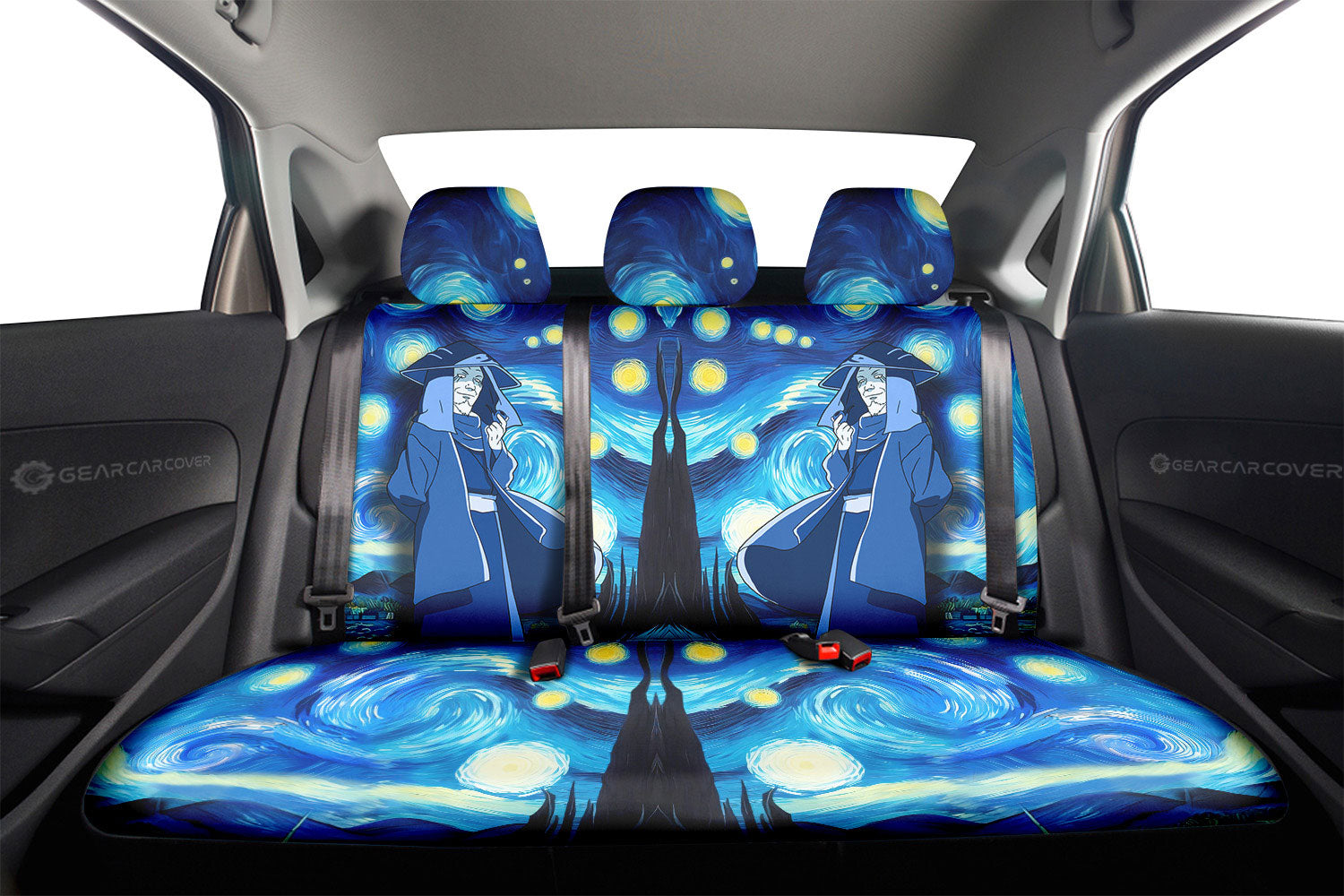 Sarutobi Hiruzen Car Back Seat Covers Custom Starry Night Styles - Gearcarcover - 2