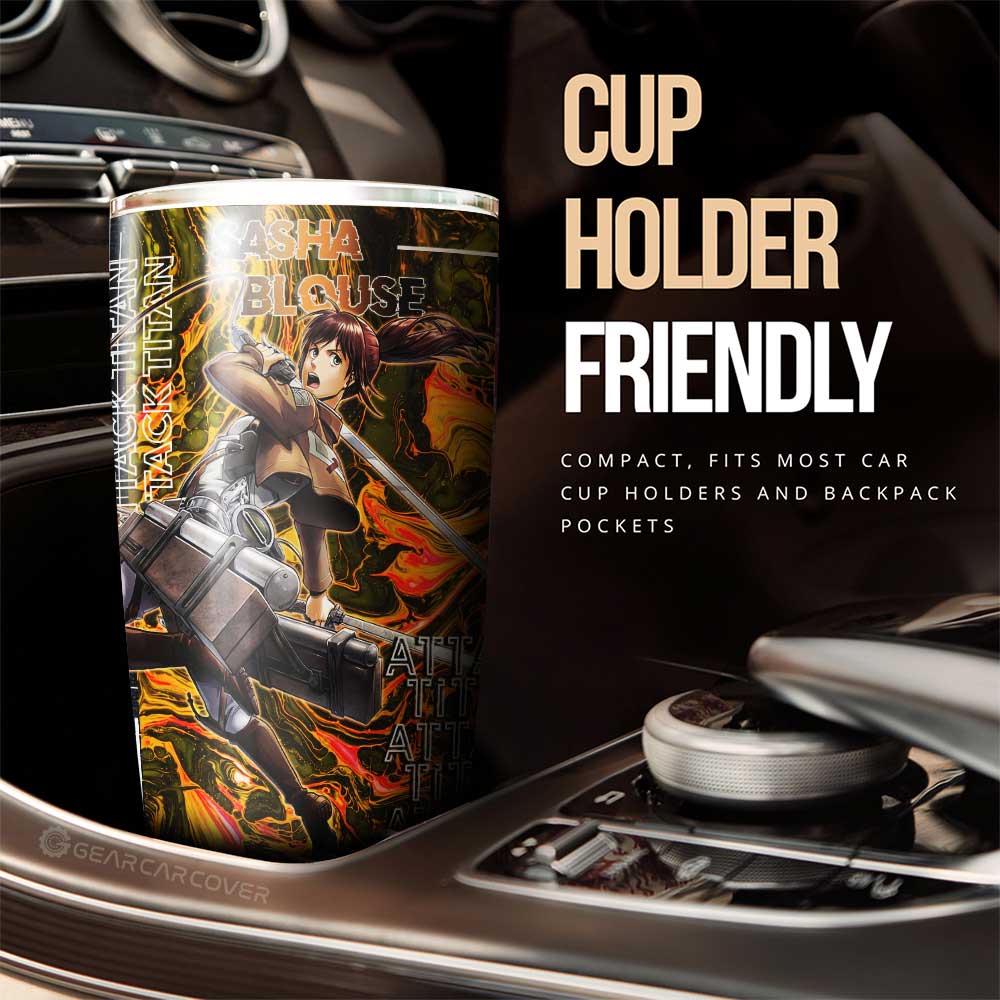 Sasha Blouse Tumbler Cup Custom Attack On Titan Car Accessories - Gearcarcover - 3