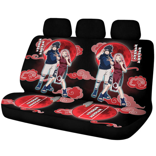 Sasuke And Sakura Car Back Seat Covers Custom Anime - Gearcarcover - 1