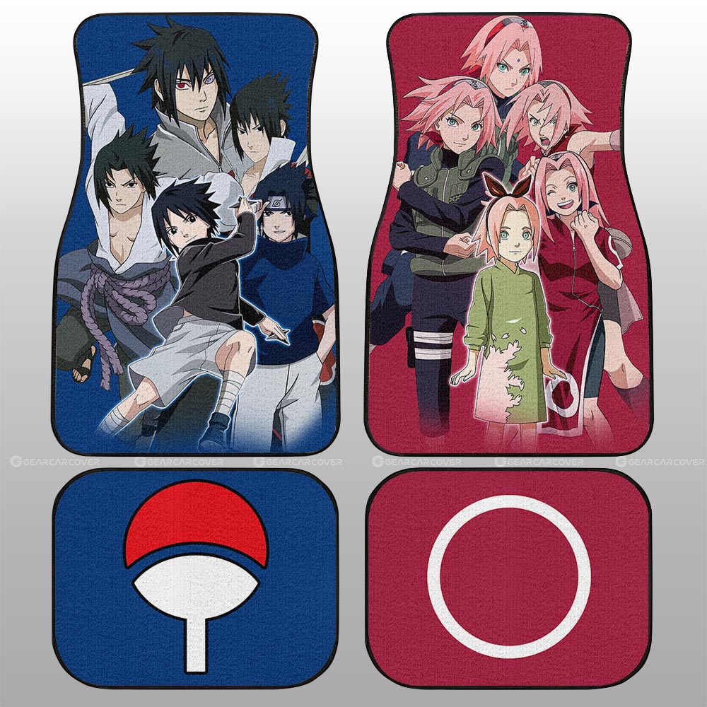 Sasuke And Sakura Car Floor Mats Custom Anime Car Accessories - Gearcarcover - 1