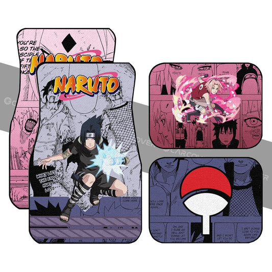 Sasuke And Sakura Car Floor Mats Custom Anime Car Interior Accessories - Gearcarcover - 1