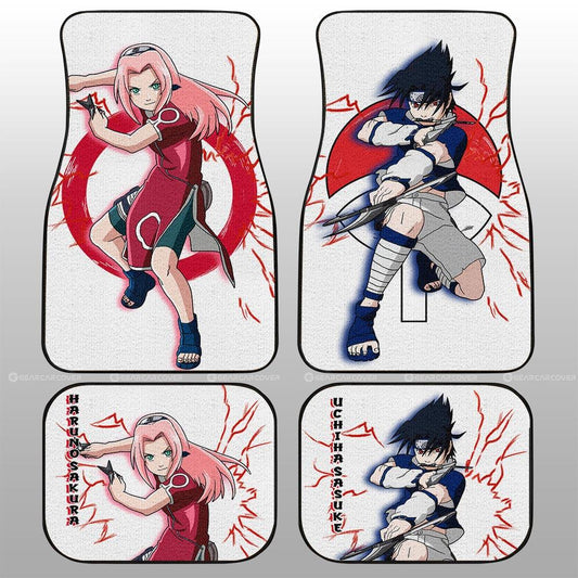 Sasuke And Sakura Car Floor Mats Custom For Anime Fans - Gearcarcover - 1