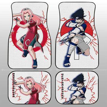 Sasuke And Sakura Car Floor Mats Custom For Fans - Gearcarcover - 1