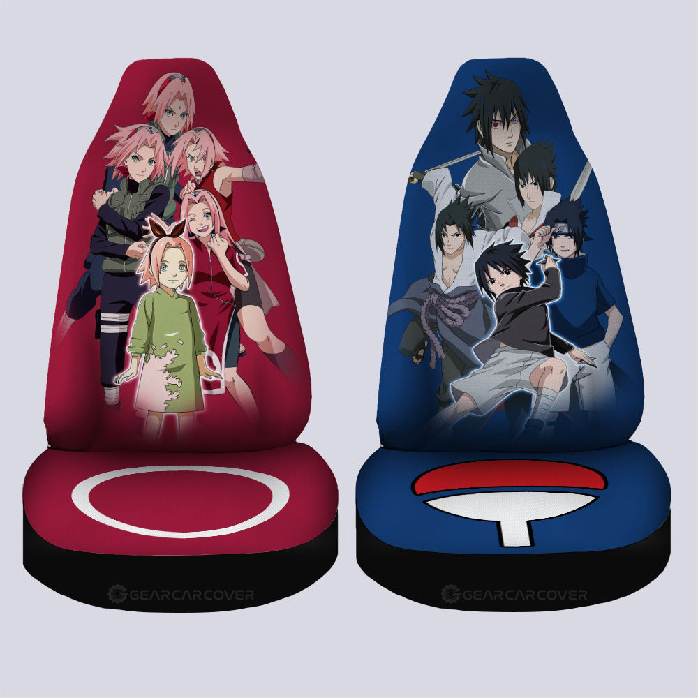 Sasuke And Sakura Car Seat Covers Custom Anime Car Accessories - Gearcarcover - 4