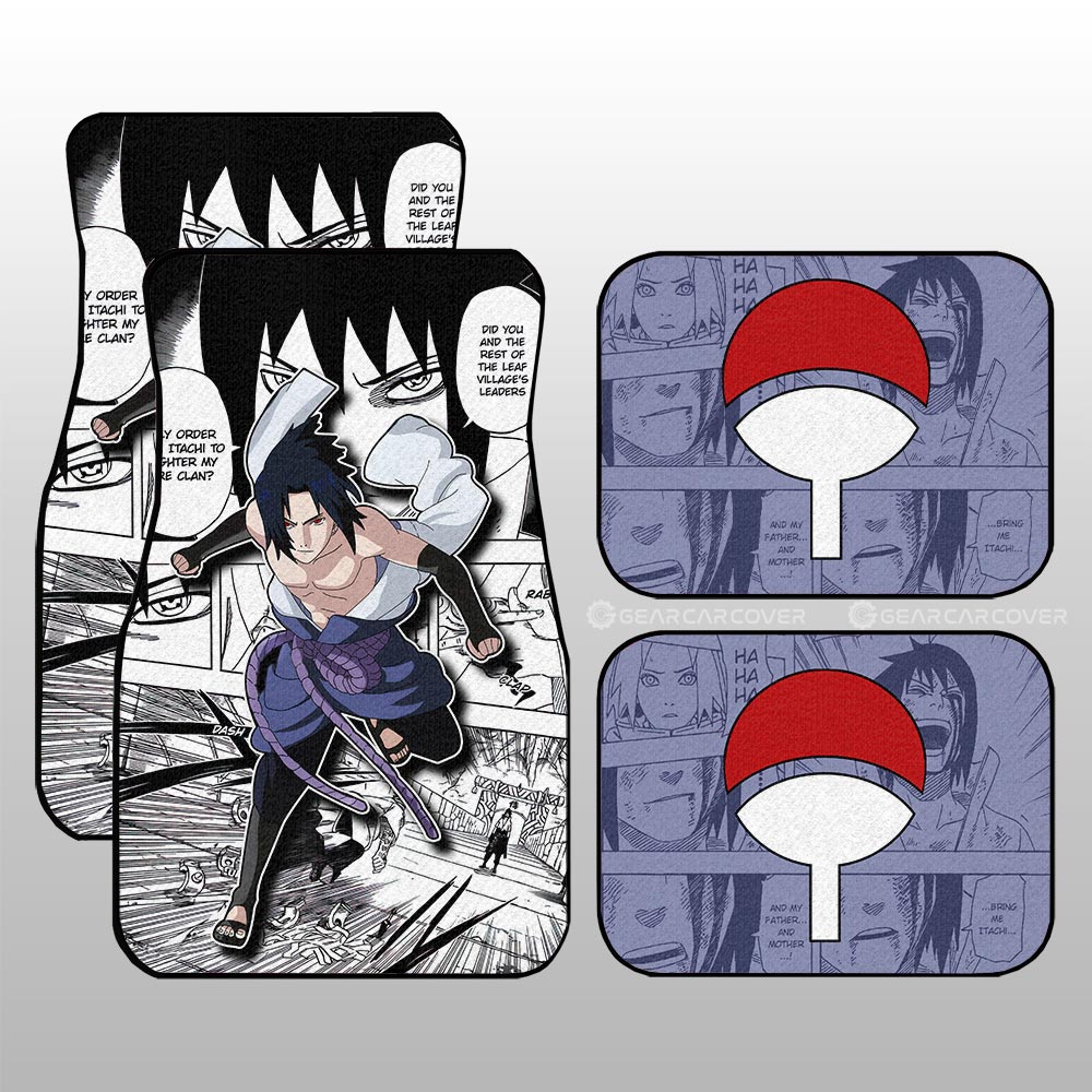 Sasuke Car Floor Mats Custom Anime Car Accessories Mix Manga - Gearcarcover - 1