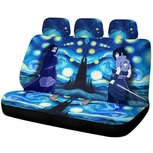 Sasuke Itachi Car Back Seat Covers Custom Starry Night Styles - Gearcarcover - 1