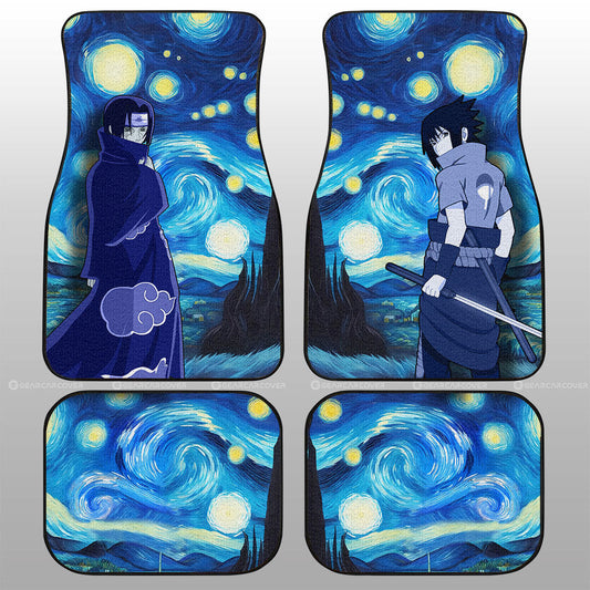 Sasuke Itachi Car Floor Mats Custom Starry Night Styles - Gearcarcover - 1