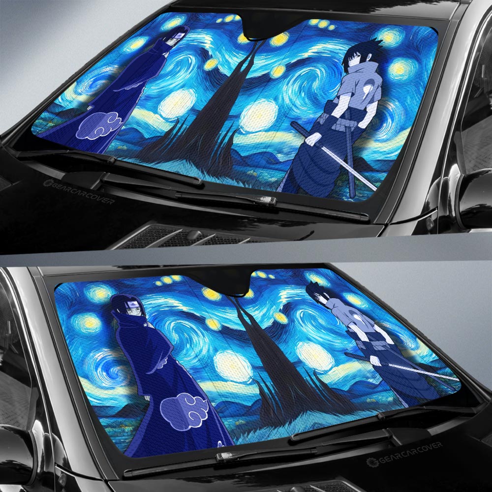 Sasuke Itachi Car Sunshade Custom Starry Night Styles - Gearcarcover - 2