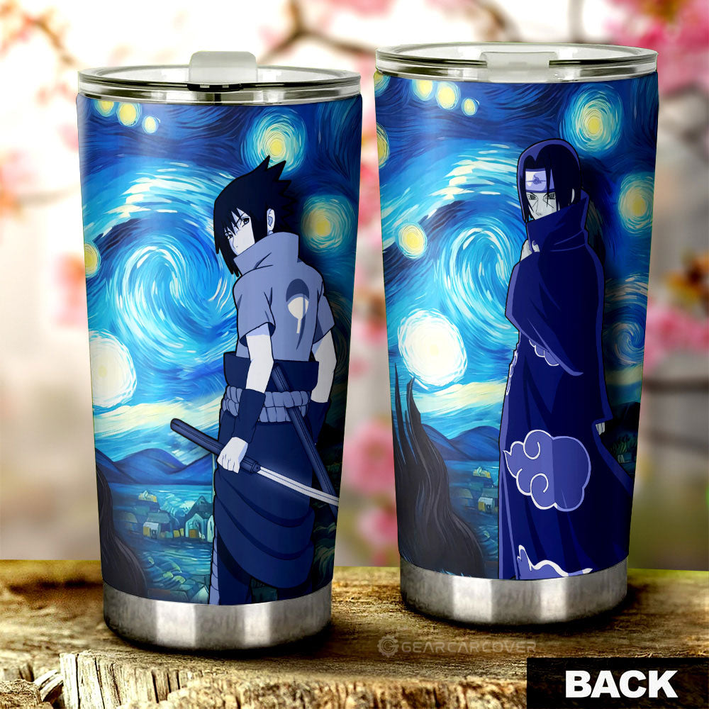 Sasuke Itachi Tumbler Cup Custom Starry Night Styles - Gearcarcover - 1