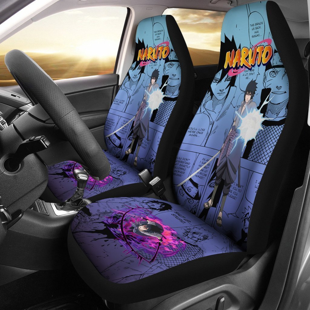 Sasuke Jutsu Car Seat Covers Custom Anime Car Accessories - Gearcarcover - 1