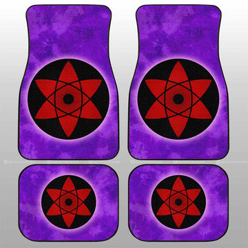 Sasuke Mangekyo Sharingan Car Floor Mats Custom Tie Dye Style - Gearcarcover - 1