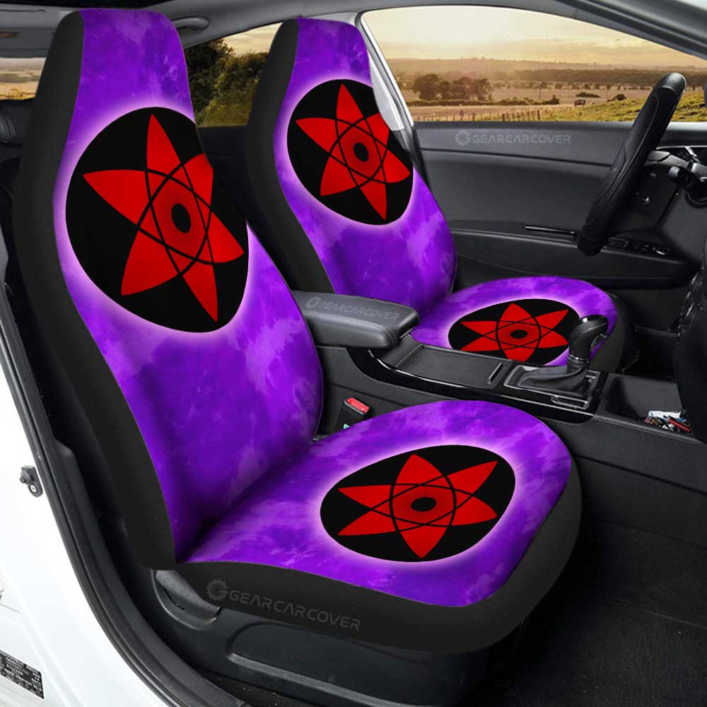 Sasuke Mangekyo Sharingan Car Seat Covers Custom Anime Tie Dye Style - Gearcarcover - 1