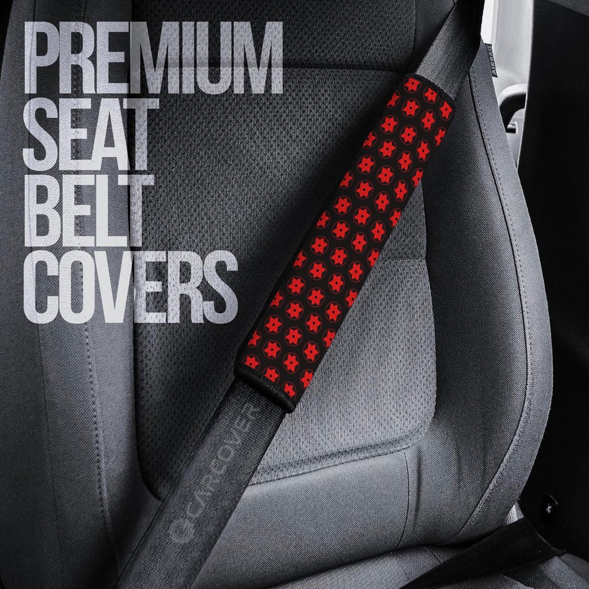 Sasuke Mangekyou Seat Belt Covers Custom Sharingan Anime Car Accessories - Gearcarcover - 3