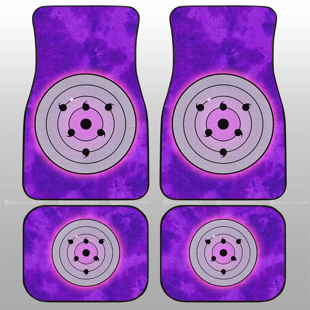 Sasuke Rinnegan Car Floor Mats Custom Anime Tie Dye Style - Gearcarcover - 1